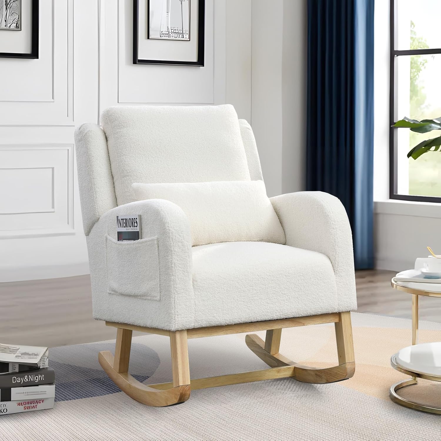 Rocking Chair Nursery - Rocking Glider Chair for Nursery, Wingback