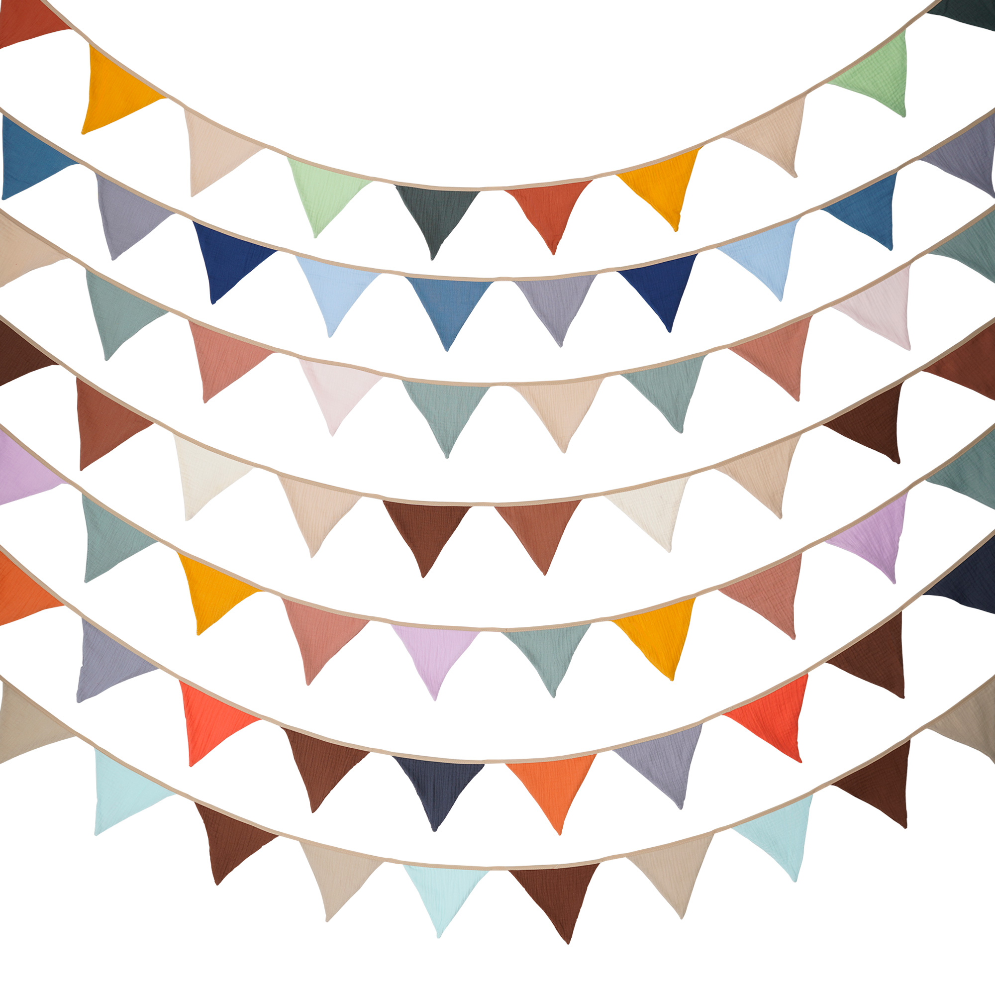Baby Nursery Bunting - 2.6M Nursery Fabric Bunting 10 Triangle
