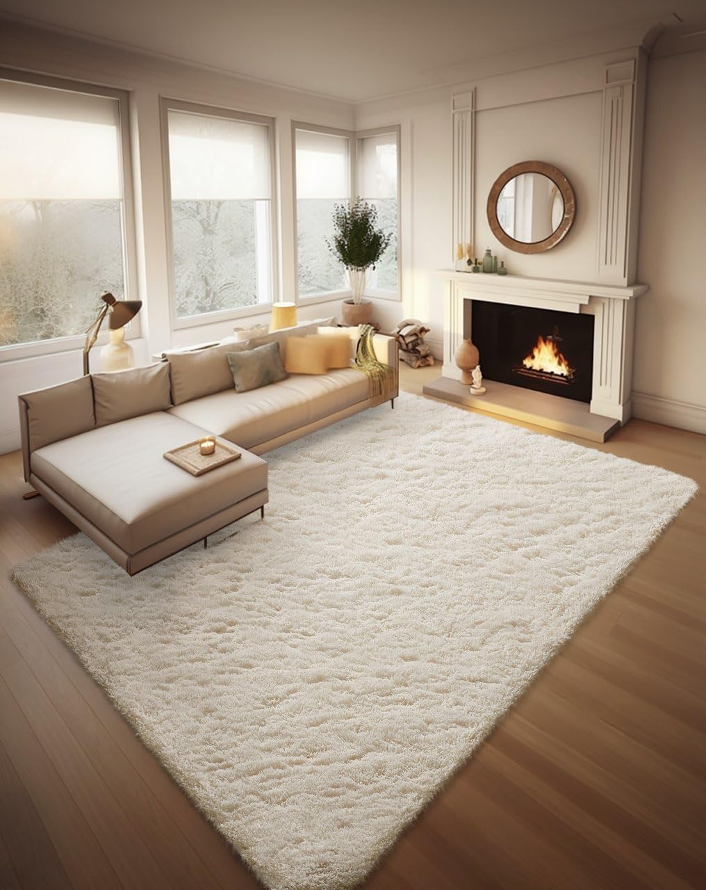 Baby Nursery Rug - 8x10 Washable Non-Slip Shag Rug for