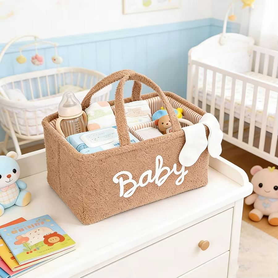 Baby Nursery Organization Ideas - eddy Fleece Baby Diaper Caddy Organizer