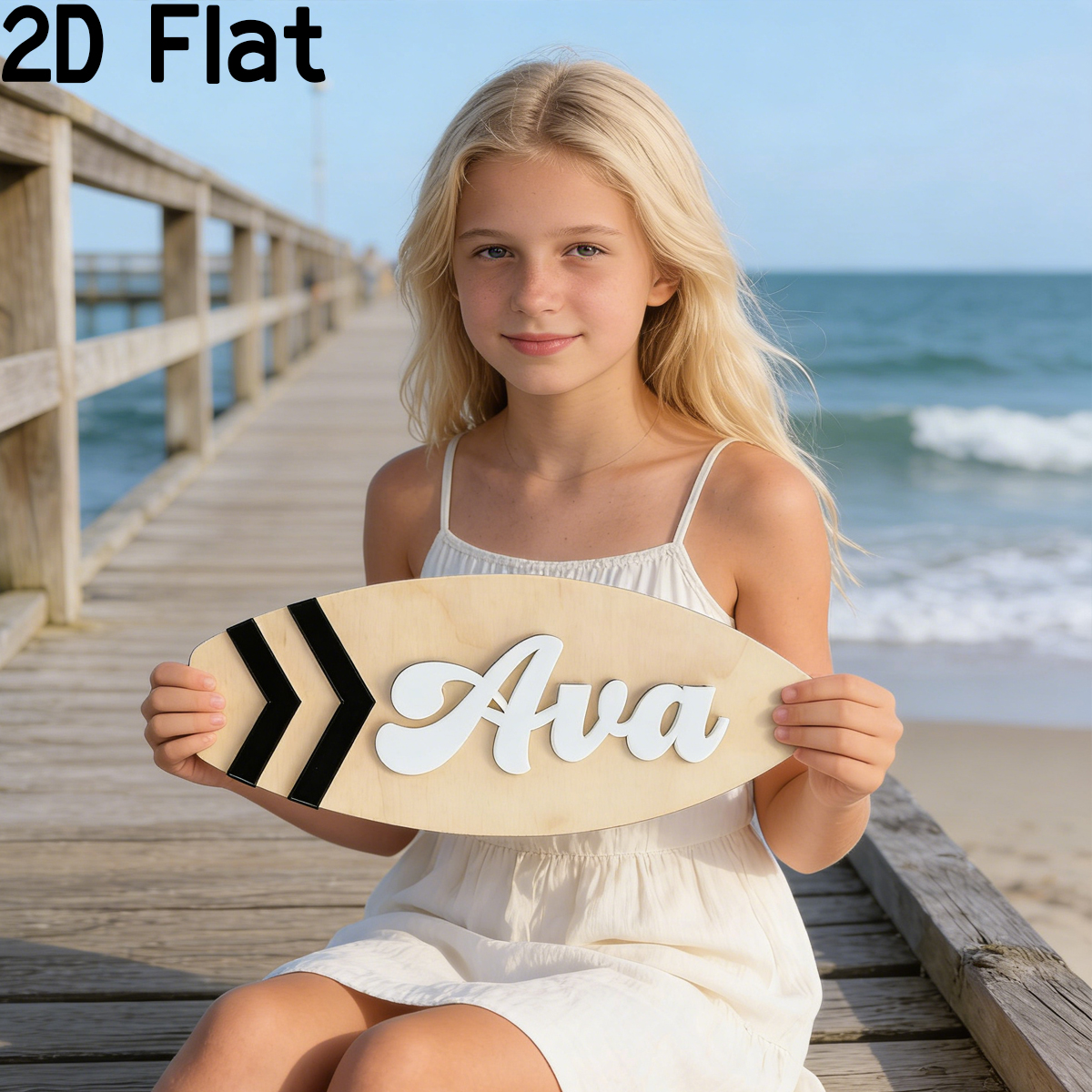 Baby Nursery Office - 1Pc Custom Surfboard Wooden Acrylic Name