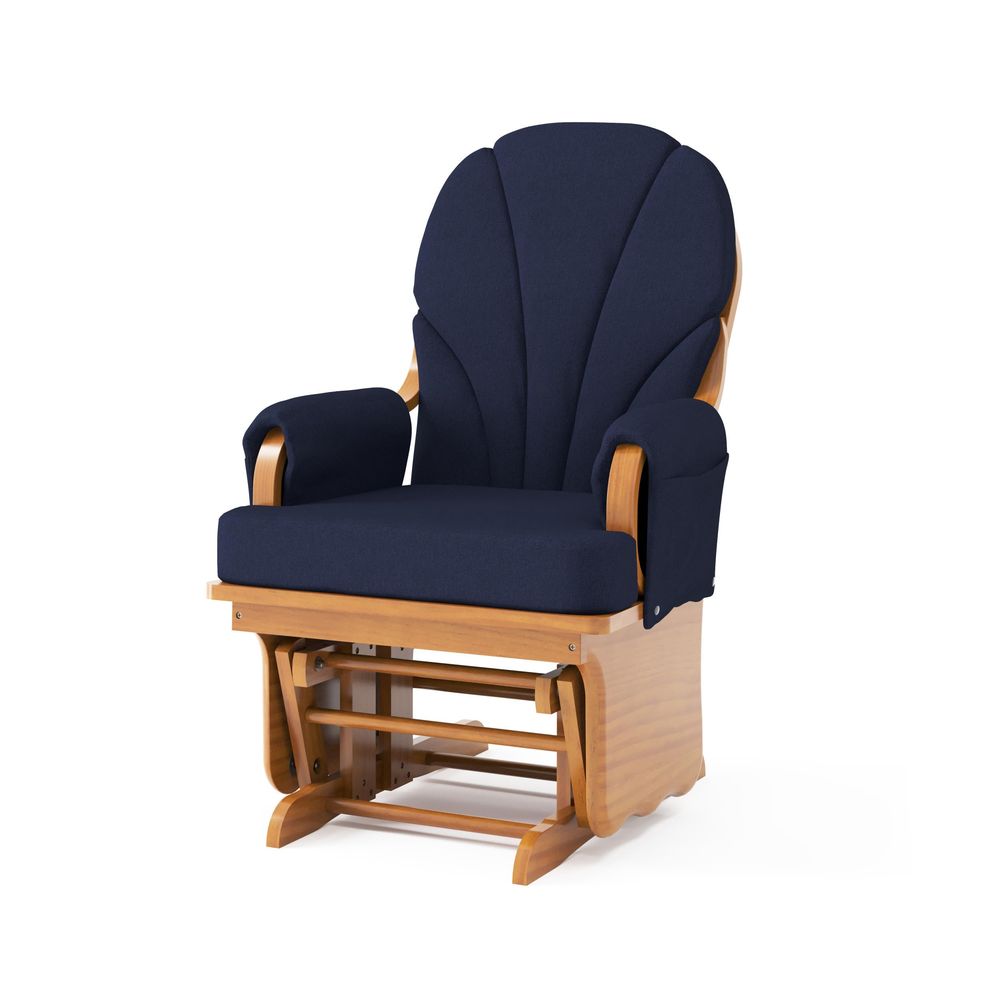 Baby Nursery Glider Chair - Lullaby Wood Base Glider Rocker Baby