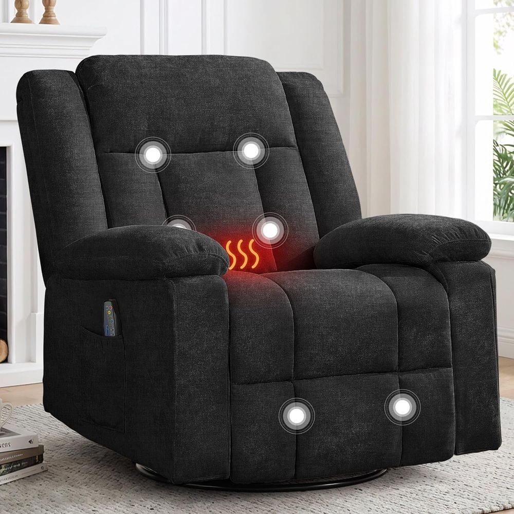 Rocking Chair Nursery - Luxury 360° Swivel Rocker Recliner with
