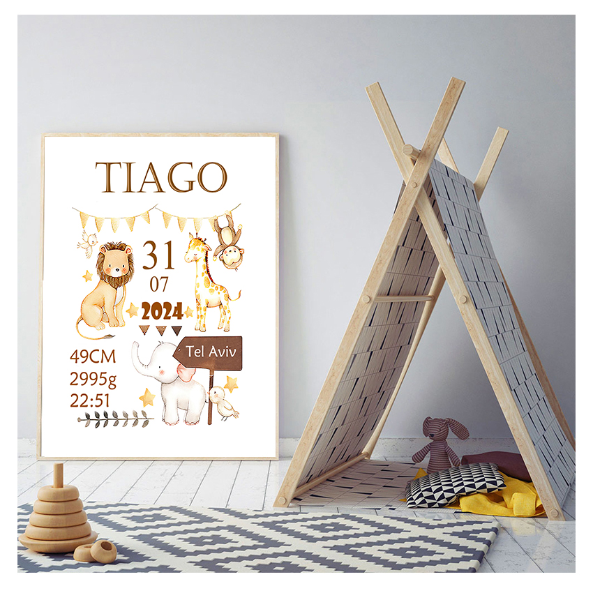 Baby Nursery Animal Prints - Poster Nursery Art Print Animal Canvas