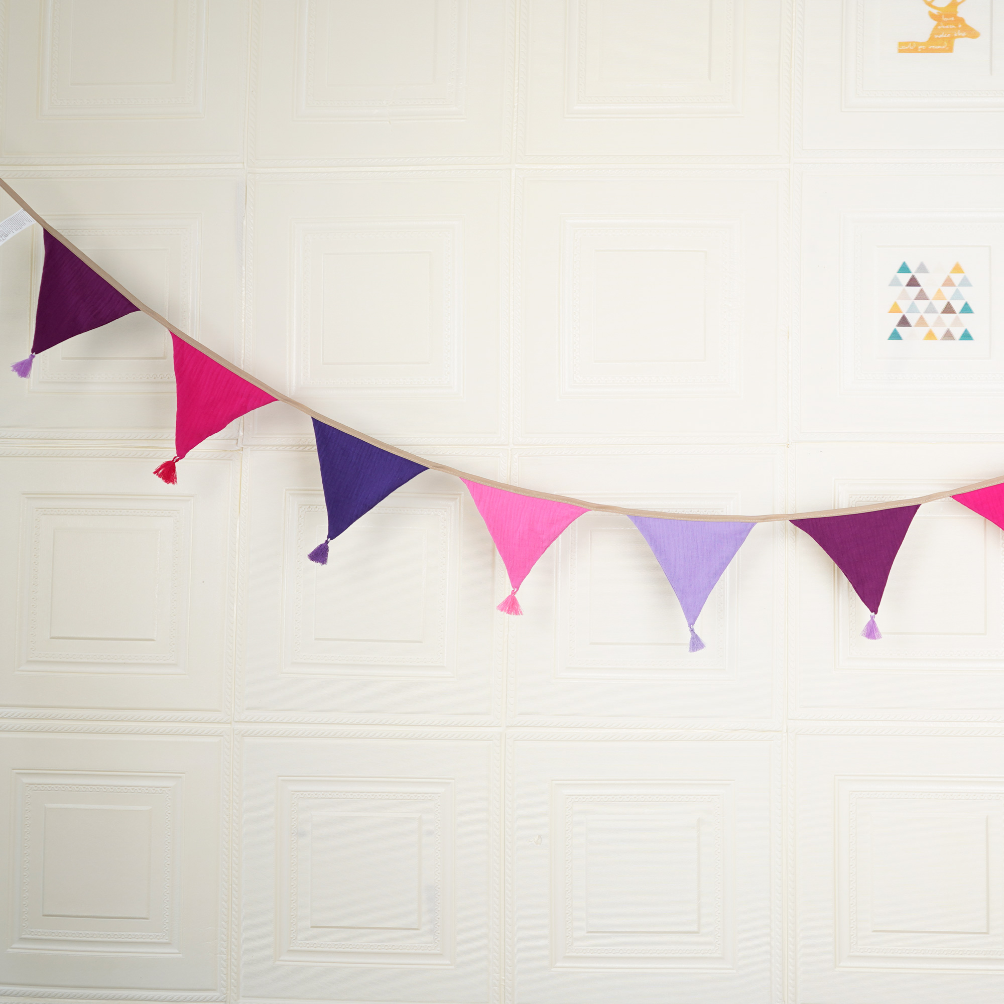 Baby Nursery Bunting - 2.6M/8.5FT Nursery Candy Fabric Bunting 10
