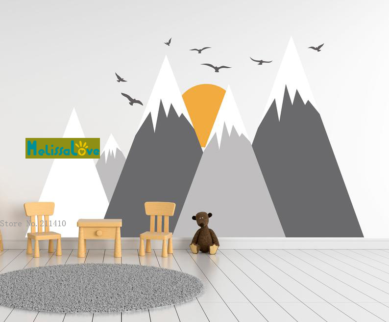 Baby Nursery Colors - Custom Colors Mountains Wall Decals Nursery