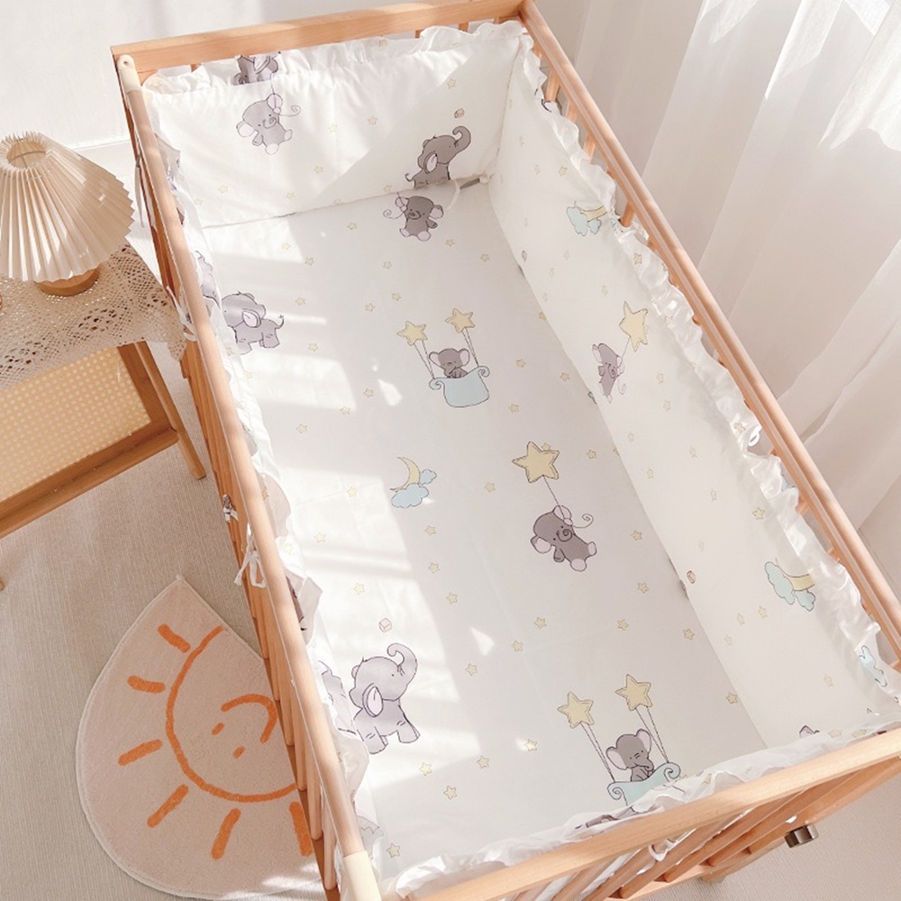 Baby Nursery Animal Prints - 5Pcs Crib Bedding Set Girl Baby