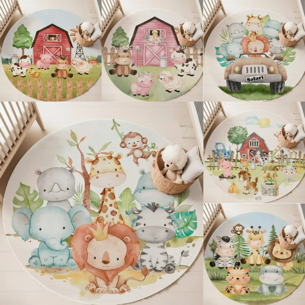Baby Nursery Animal Prints - Woodland Animals Nursery Rug for Living