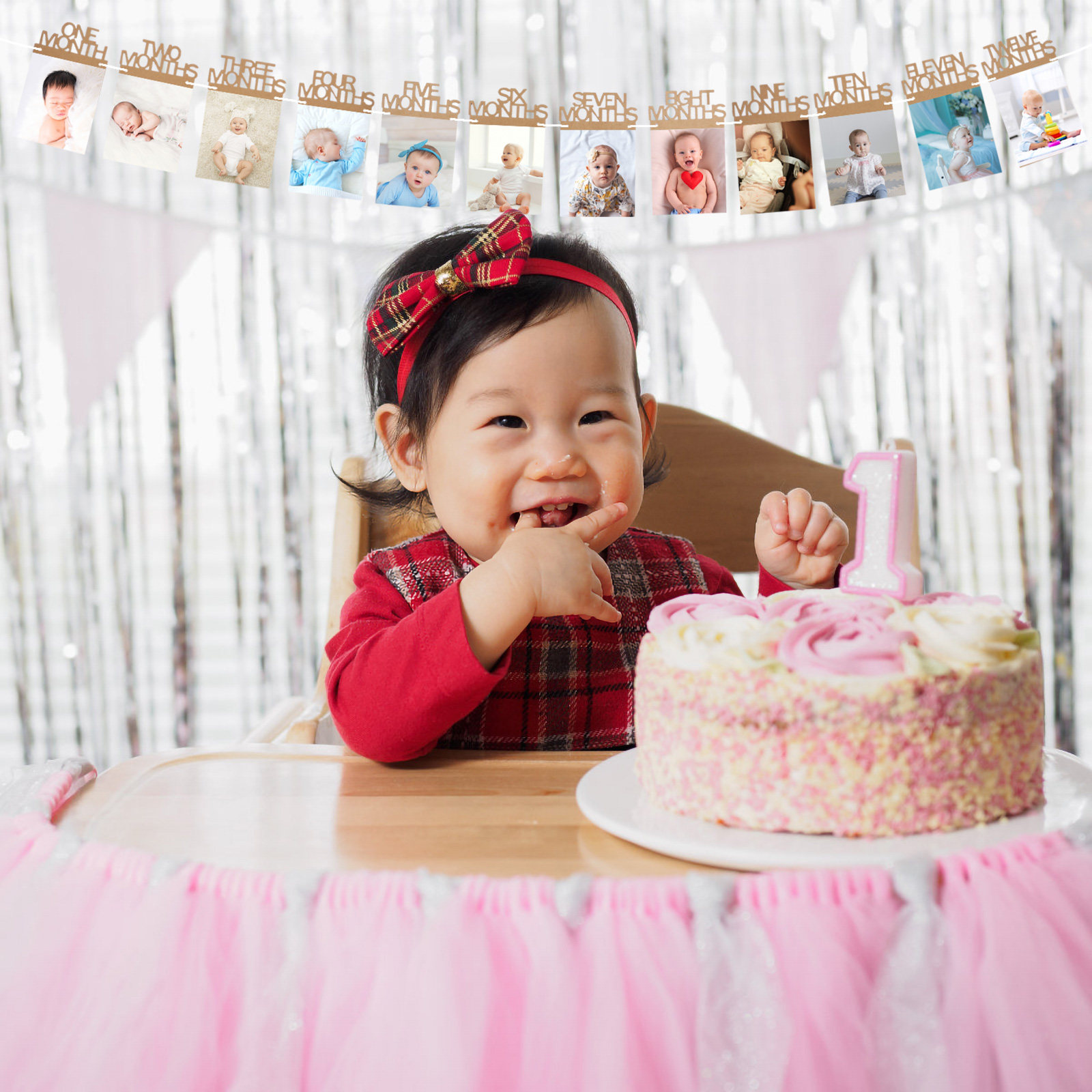 Photo Frame Baby - 1Set Baby Photo Frame Bunting Kraft