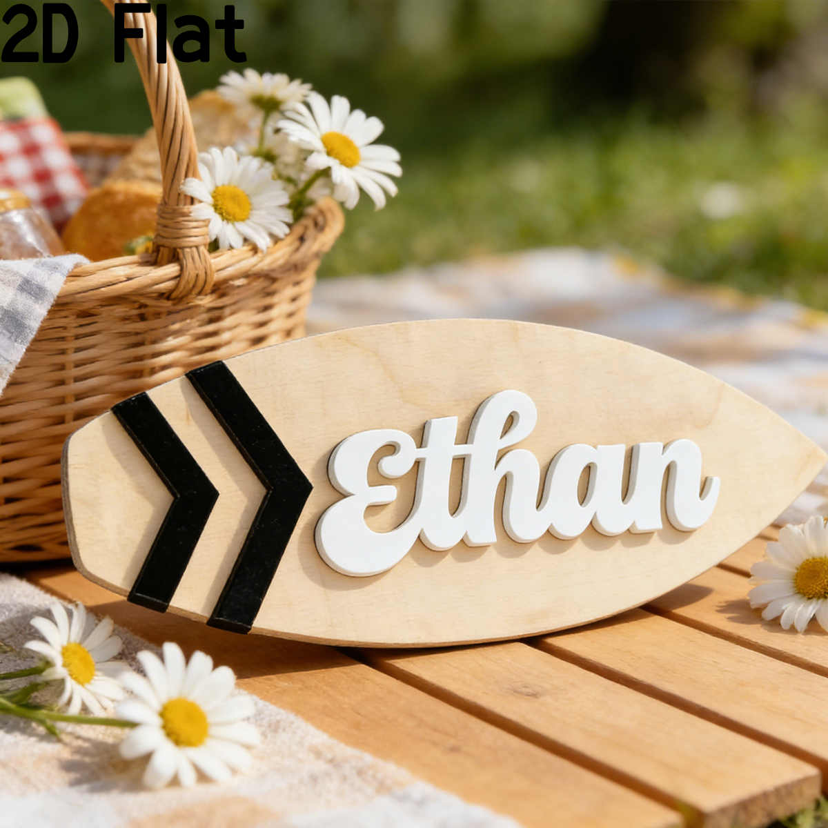 Baby Nursery Office - 1Pc Custom Surfboard Wooden Acrylic Name