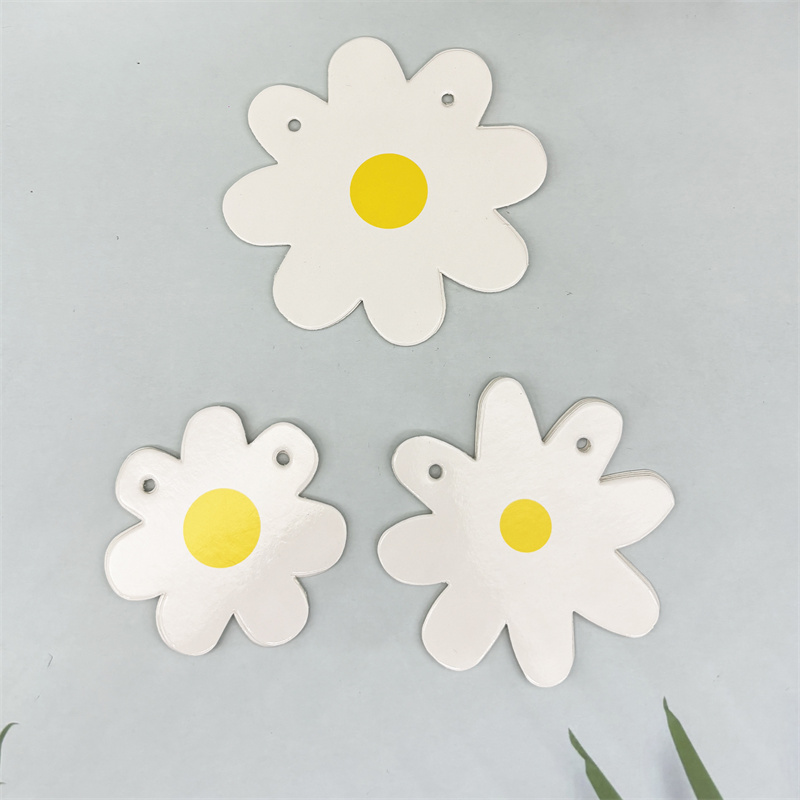 1Set White Daisy Flower Banner - Baby Nursery Bunting ulasan dan harga