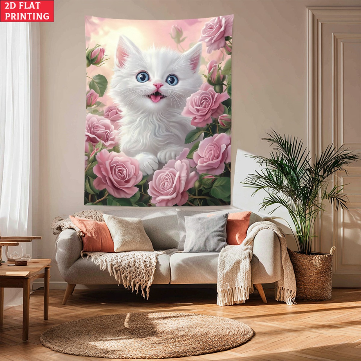 Cute white kitten rose garden  - Baby Nursery Colors ulasan dan harga