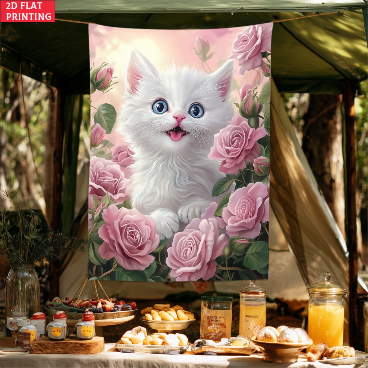 Cute white kitten rose garden  - Baby Nursery Colors ulasan dan harga