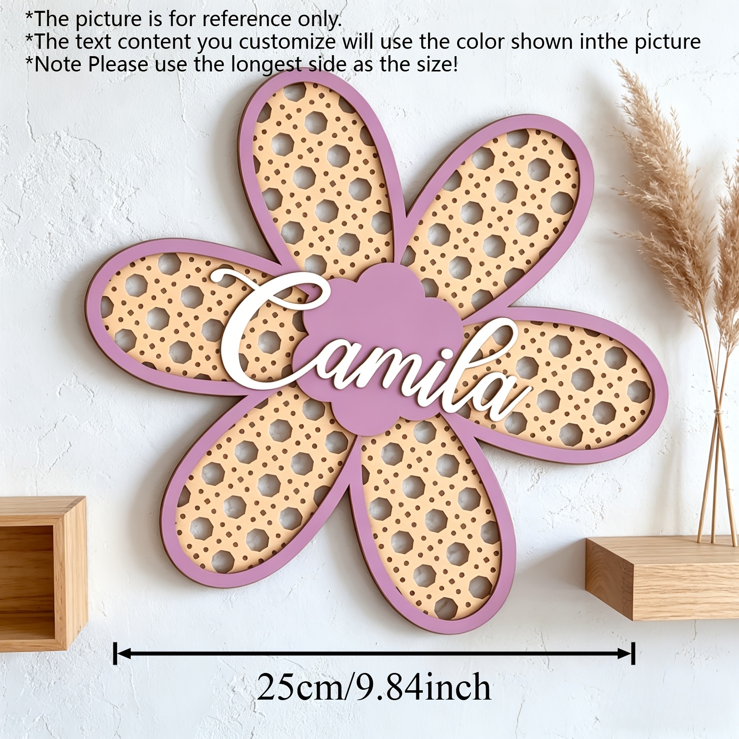 Personalized Boho Rattan Flowe - Baby Nursery Pink ulasan dan harga
