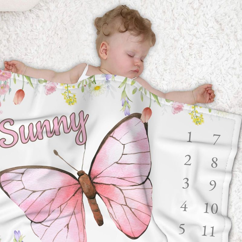 VIKAMA Watercolor Pink Butterf - Baby Nursery Pink ulasan dan harga