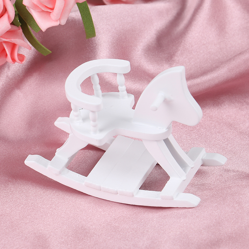 1/12 Dollhouse Miniature White - Rocking Chair Nursery ulasan dan harga