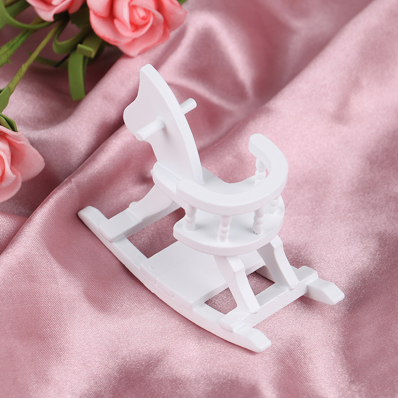 1/12 Dollhouse Miniature White - Rocking Chair Nursery ulasan dan harga