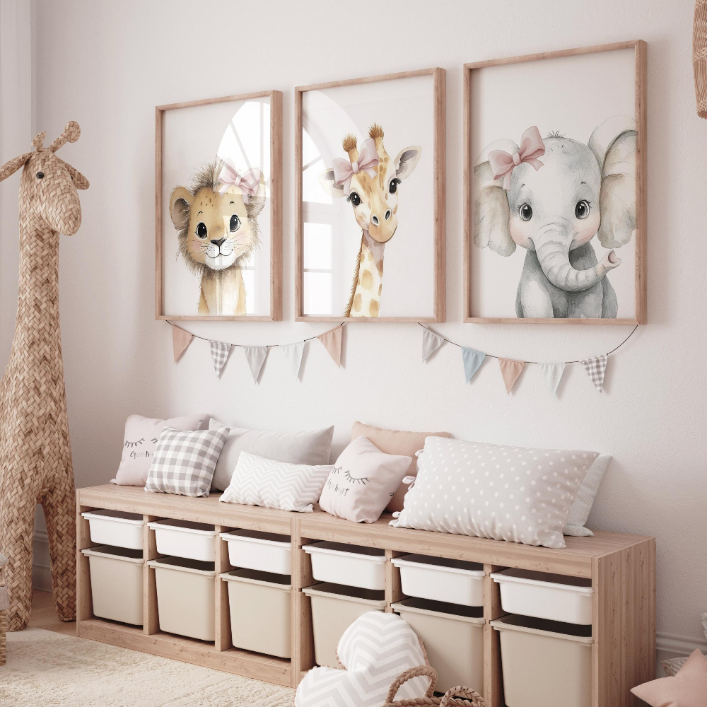 Baby Girl Nursery Wall Art Set - Baby Nursery Pink ulasan dan harga