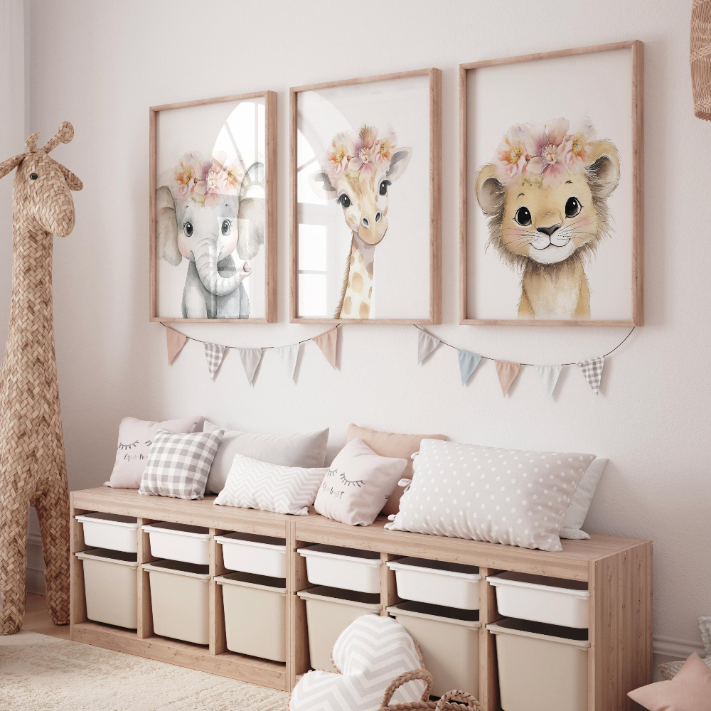 Baby Girl Nursery Wall Art Set - Baby Nursery Pink ulasan dan harga