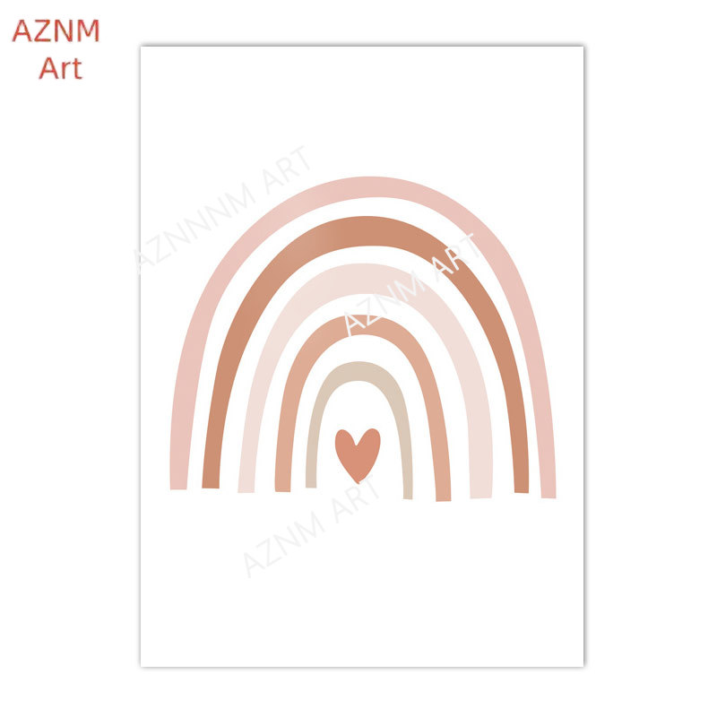 1/3PCS ，Cartoon Heart Rainbow  - Baby Nursery Pink ulasan dan harga