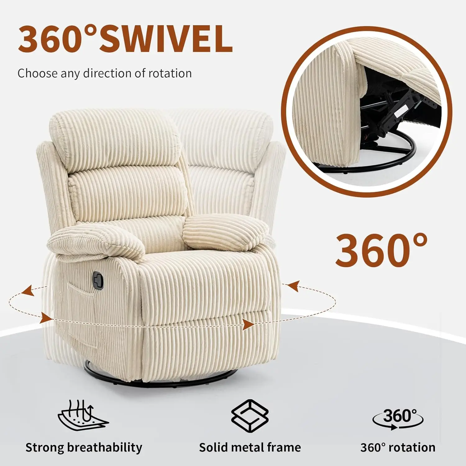 Adult 360° Rocking Recliner Ch - Rocking Chair Nursery ulasan dan harga