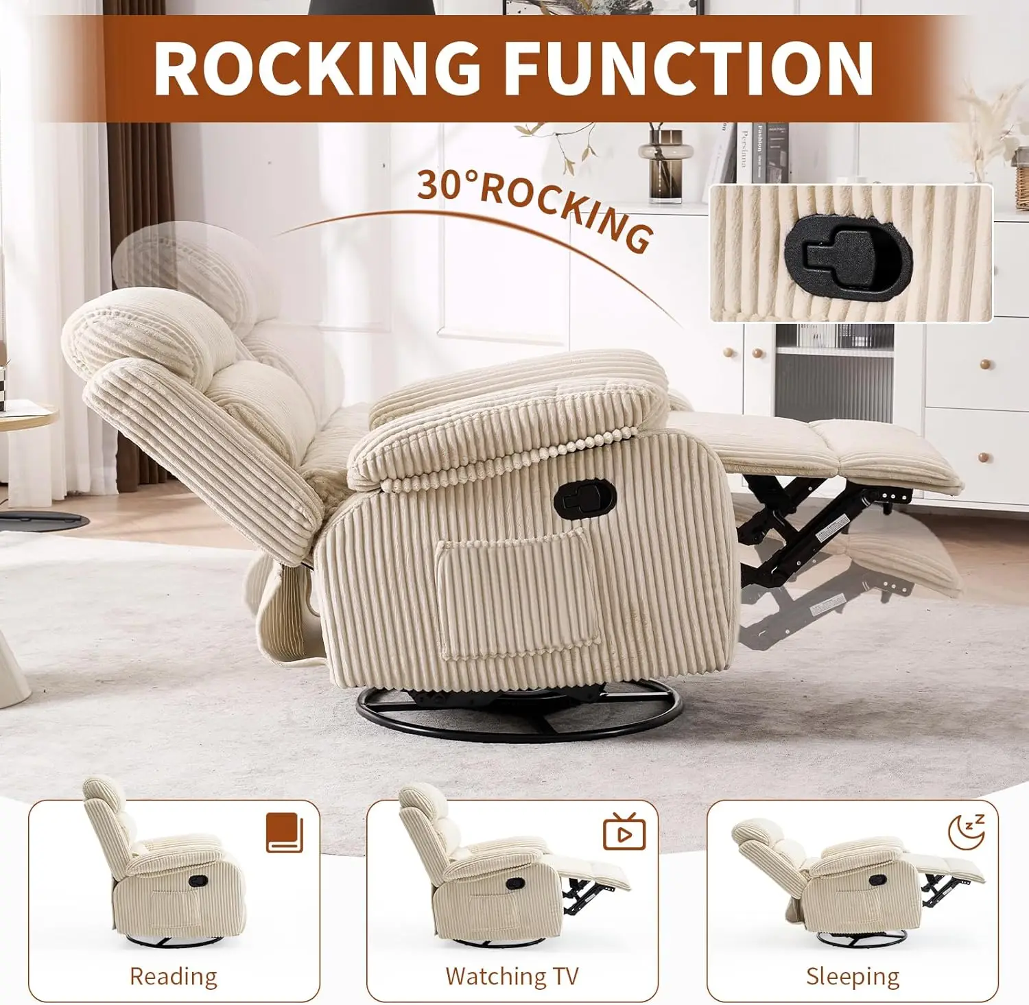 Adult 360° Rocking Recliner Ch - Rocking Chair Nursery ulasan dan harga