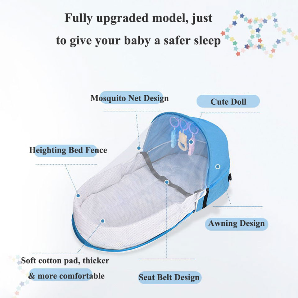 Portable Travel Baby Crib Fold - Rocking Chair Nursery ulasan dan harga