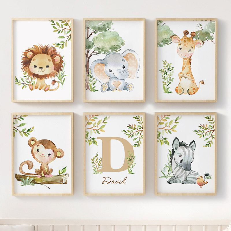 Lion Elephant Giraffe Monkey Z - Baby Nursery Jungle Animals ulasan dan harga