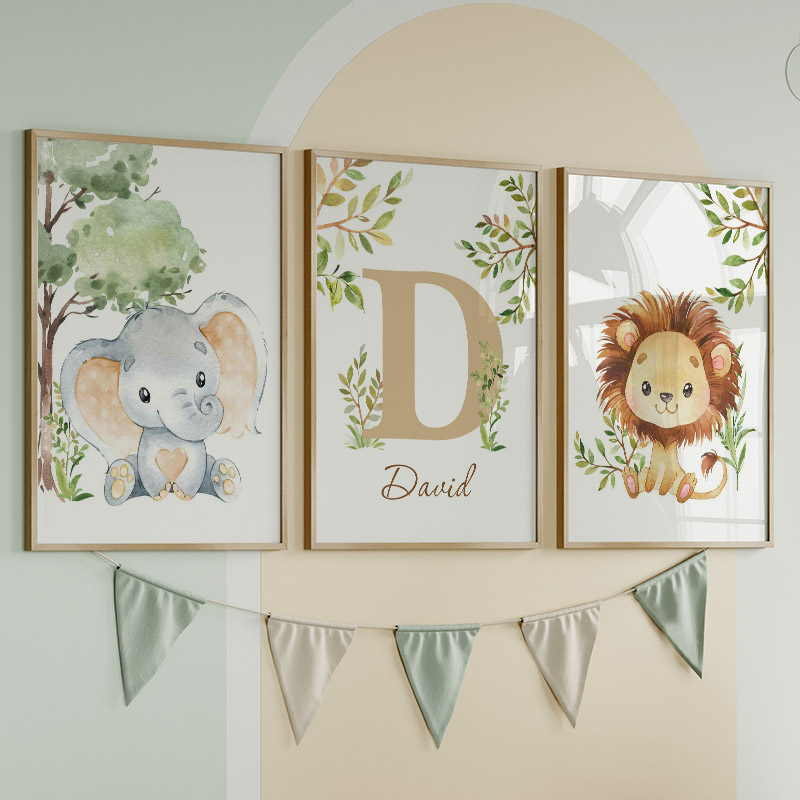 Lion Elephant Giraffe Monkey Z - Baby Nursery Jungle Animals ulasan dan harga