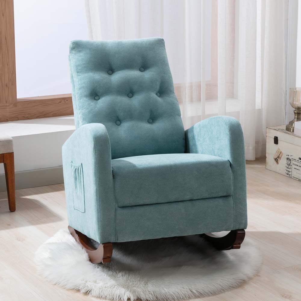 High Back Modern Fabric Leisur - Baby Nursery Rocking Chair ulasan dan harga