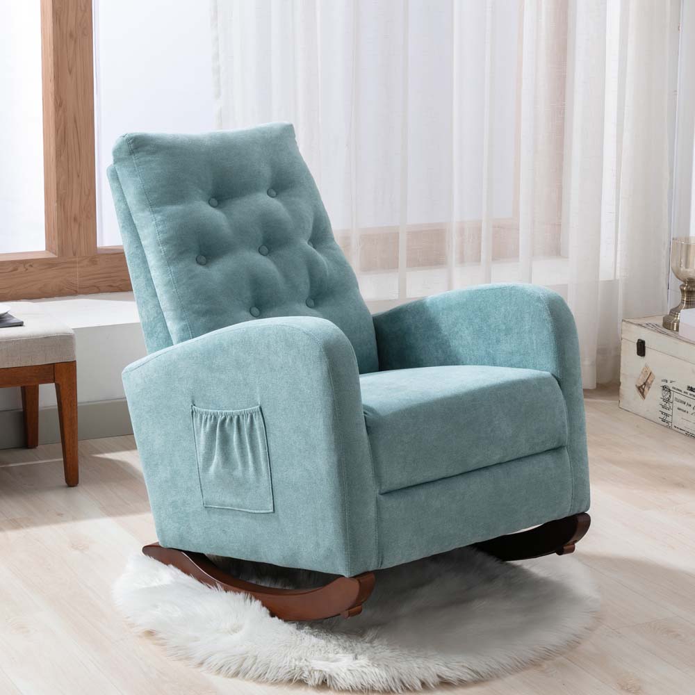 High Back Modern Fabric Leisur - Baby Nursery Rocking Chair ulasan dan harga