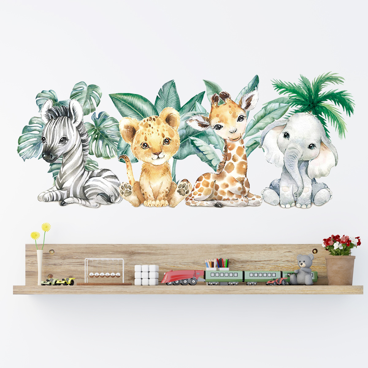 Cartoon Cute Jungle Animals Wa - Baby Nursery Jungle Animals ulasan dan harga