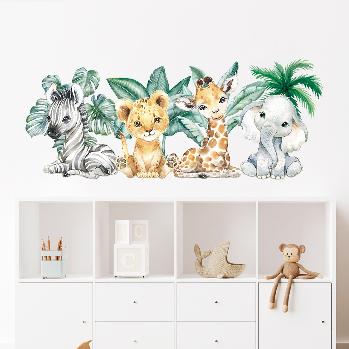 Cartoon Cute Jungle Animals Wa - Baby Nursery Jungle Animals ulasan dan harga