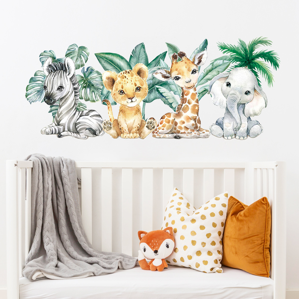 Cartoon Cute Jungle Animals Wa - Baby Nursery Jungle Animals ulasan dan harga