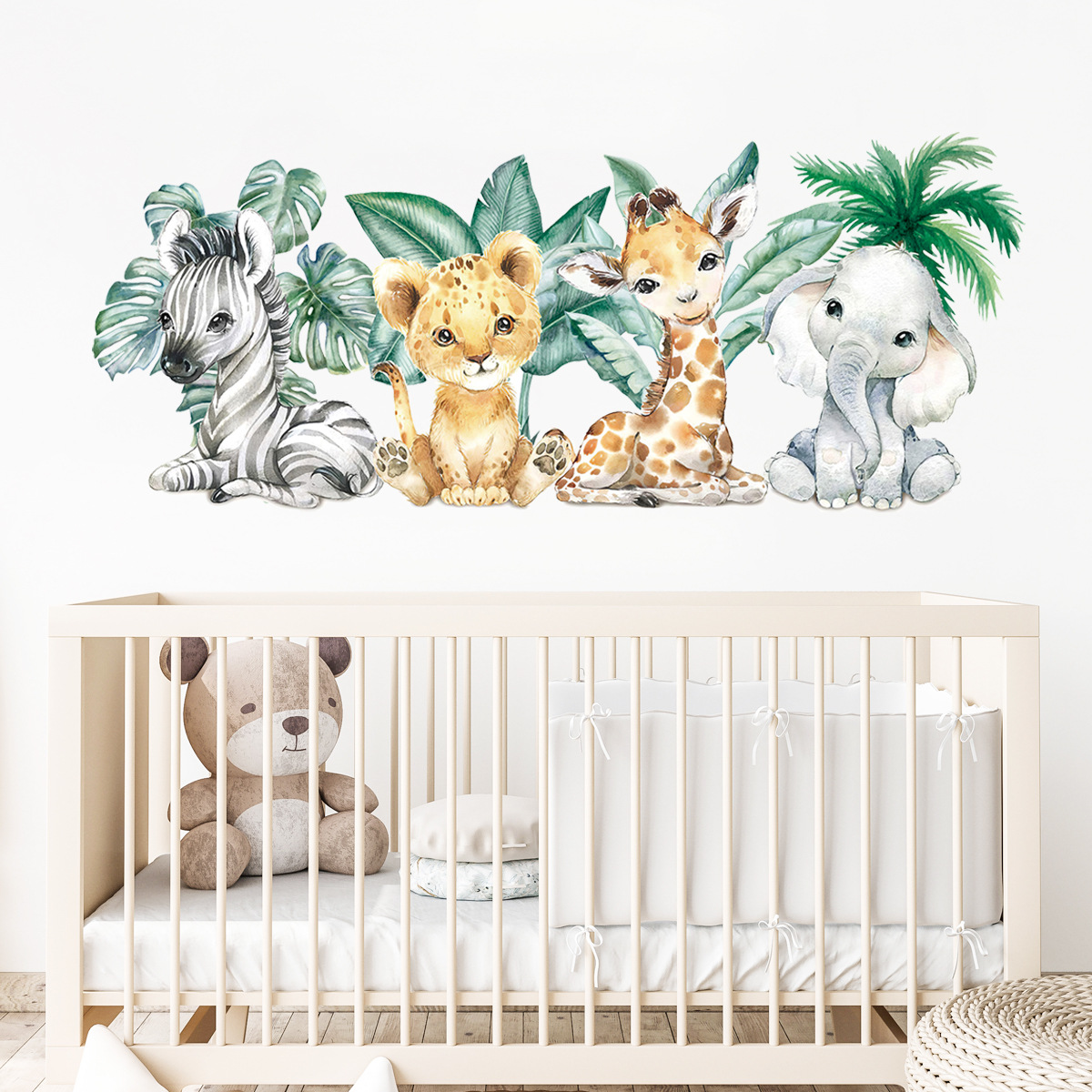 Cartoon Cute Jungle Animals Wa - Baby Nursery Jungle Animals ulasan dan harga