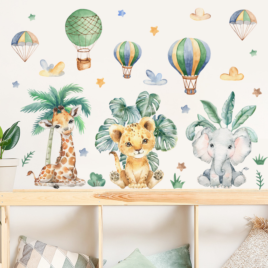 Cartoon Jungle Animals Leaves  - Baby Nursery Jungle Animals ulasan dan harga