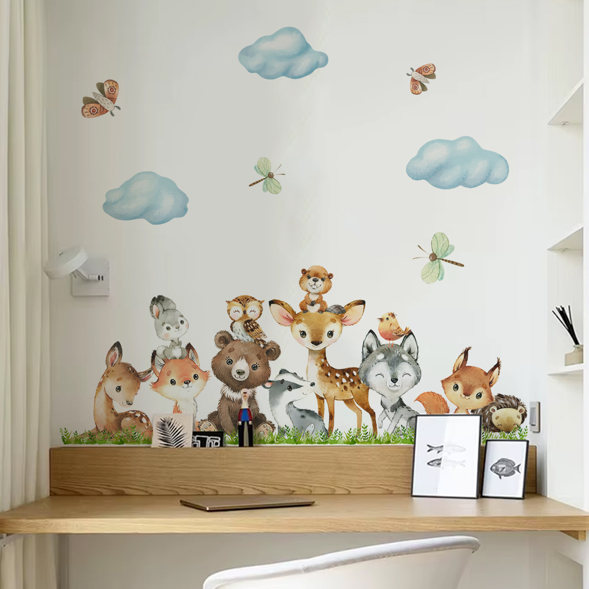Cartoon Jungle Animals Leaves  - Baby Nursery Jungle Animals ulasan dan harga