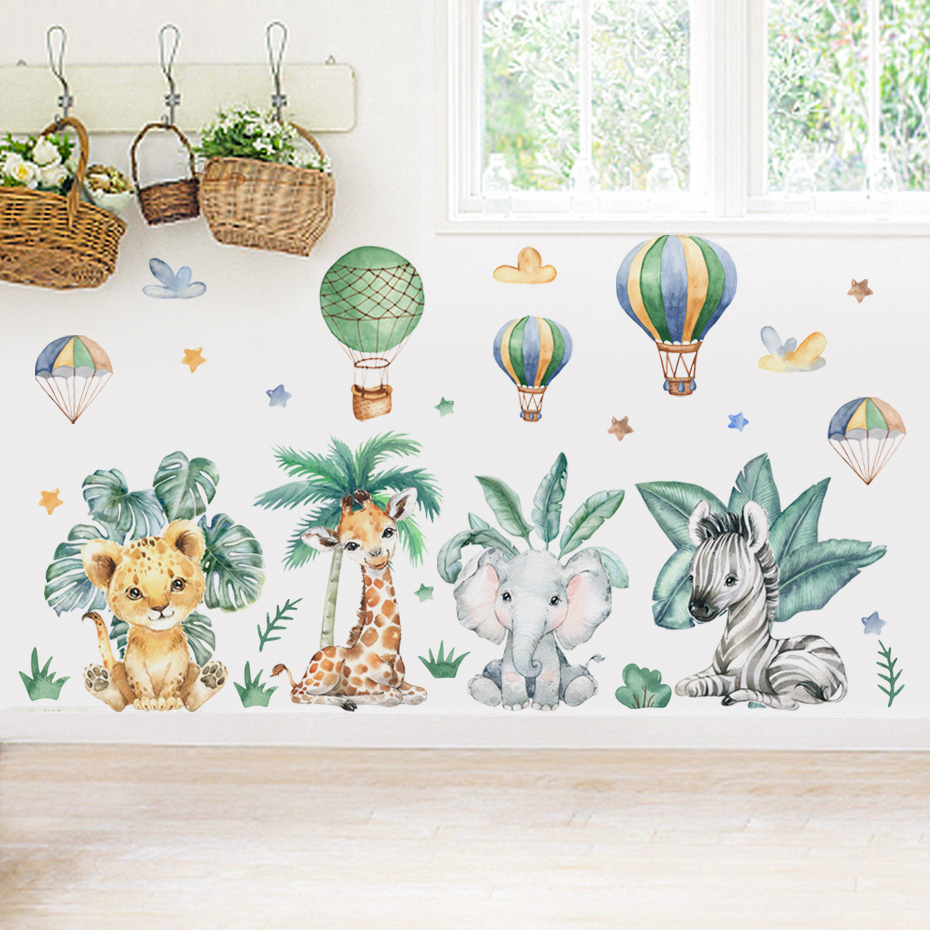 Cartoon Jungle Animals Leaves  - Baby Nursery Jungle Animals ulasan dan harga