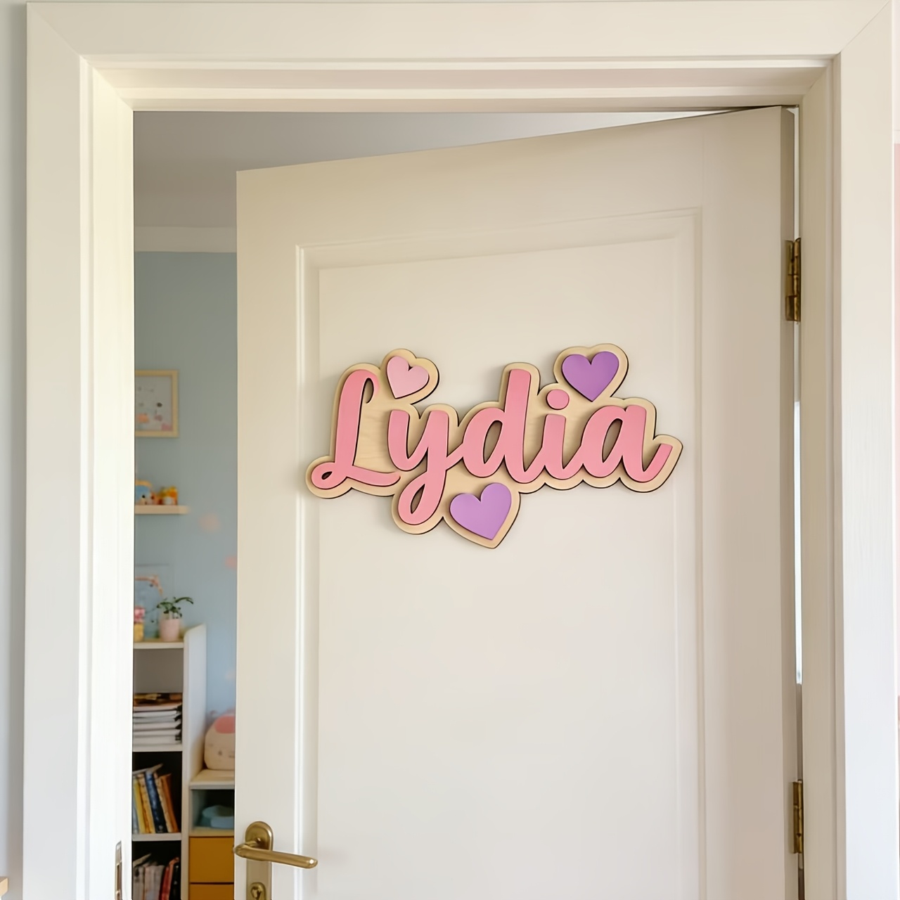 Personalized Gradient Heart Na - Baby Nursery Pink ulasan dan harga