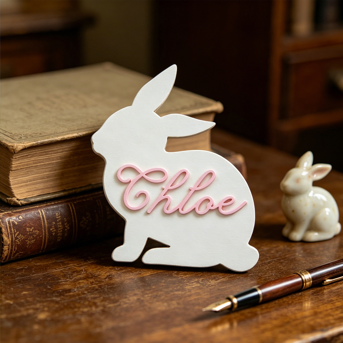 1Pc Custom Cute Bunny Name Woo - Baby Nursery Office ulasan dan harga