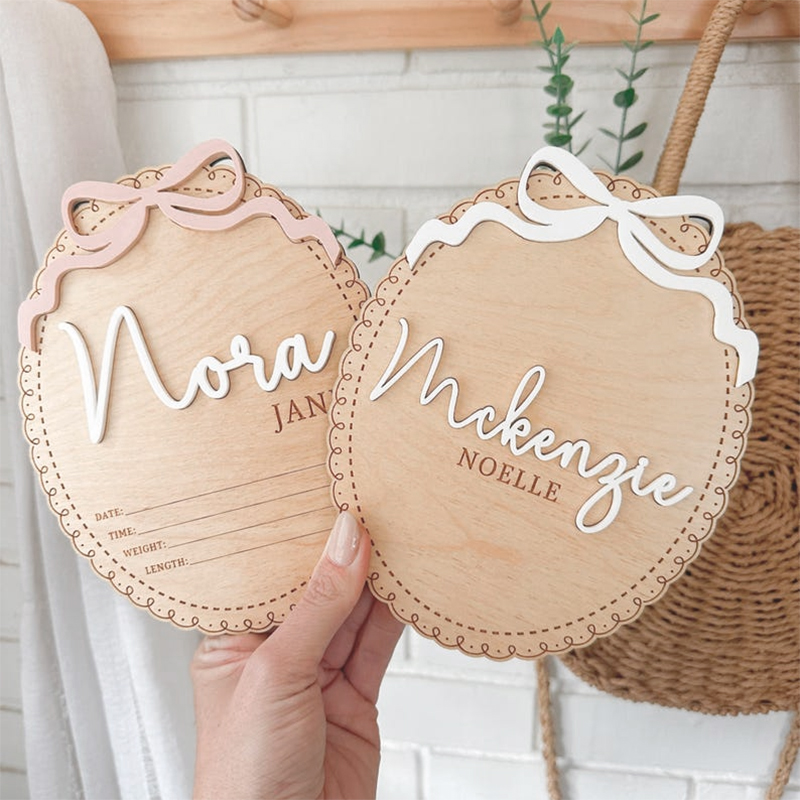 Custom Wooden Baby Name Sign B - Baby Nursery Pink ulasan dan harga