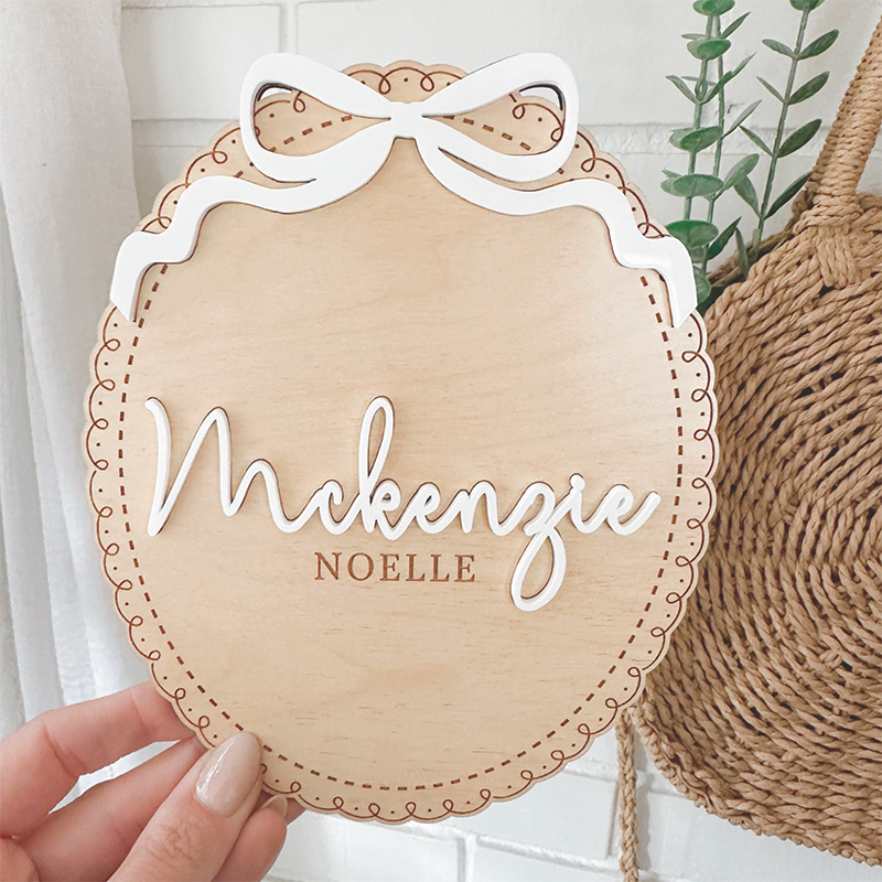 Custom Wooden Baby Name Sign B - Baby Nursery Pink ulasan dan harga