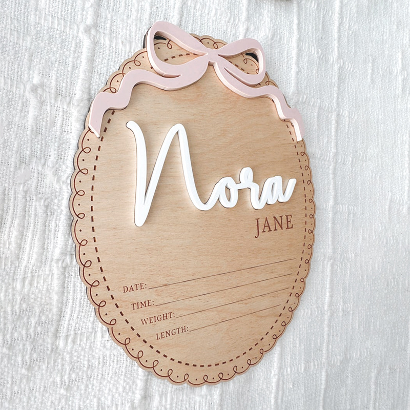 Custom Wooden Baby Name Sign B - Baby Nursery Pink ulasan dan harga