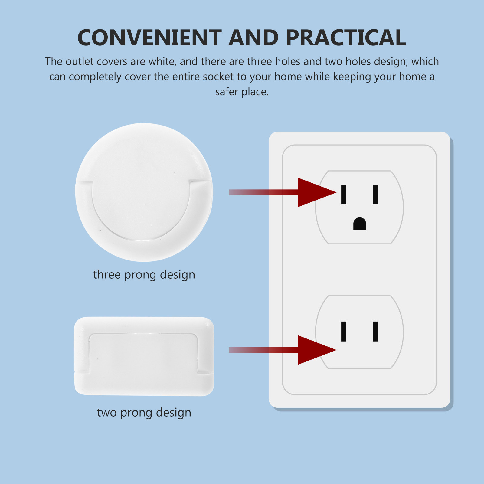50Pcs Outlet Covers White Chil - Outlet Cover Childproof ulasan dan harga