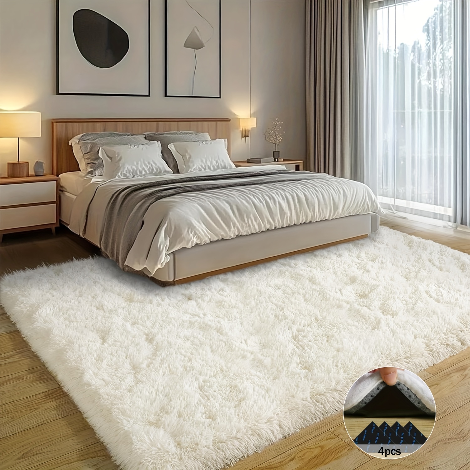 Off-White Soft Shaggy Non-Slip - Baby Nursery Rug ulasan dan harga