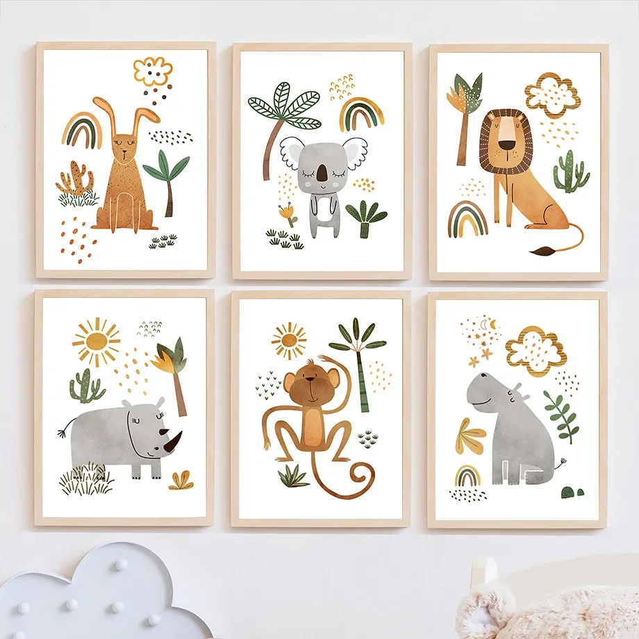 Jungle Animal Lion Elephant Gi - Baby Nursery Jungle Animals ulasan dan harga