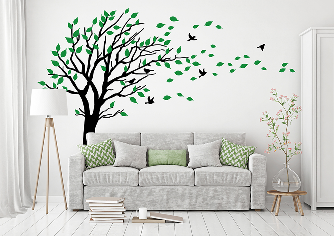 Large Two Colors Tree Leaves W - Baby Nursery Colors ulasan dan harga