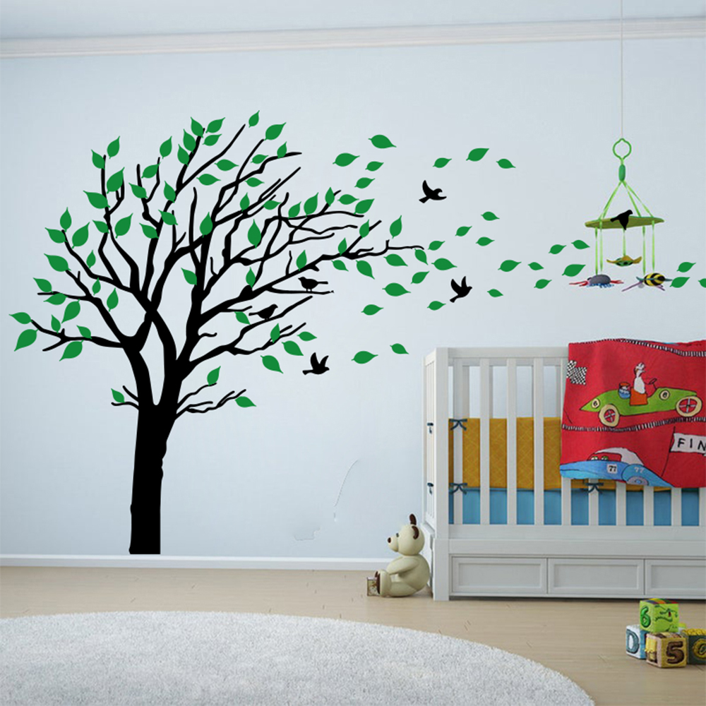 Large Two Colors Tree Leaves W - Baby Nursery Colors ulasan dan harga