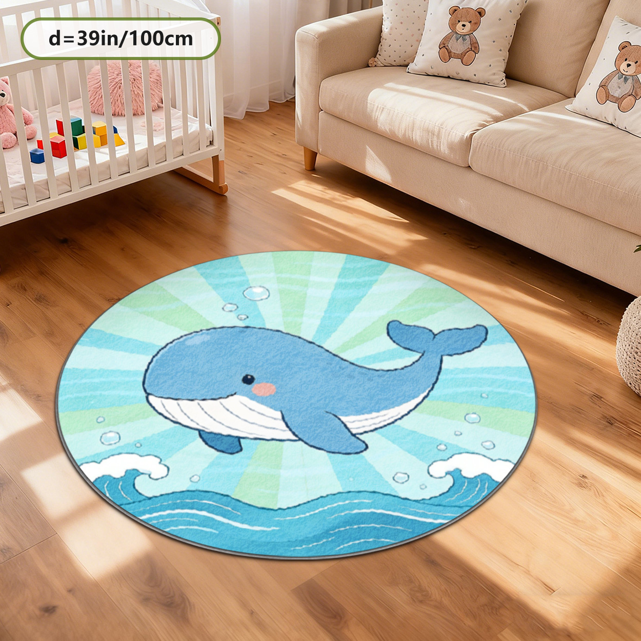 Soft Whale Ocean Round Rug for - Baby Nursery Theme Ideas ulasan dan harga