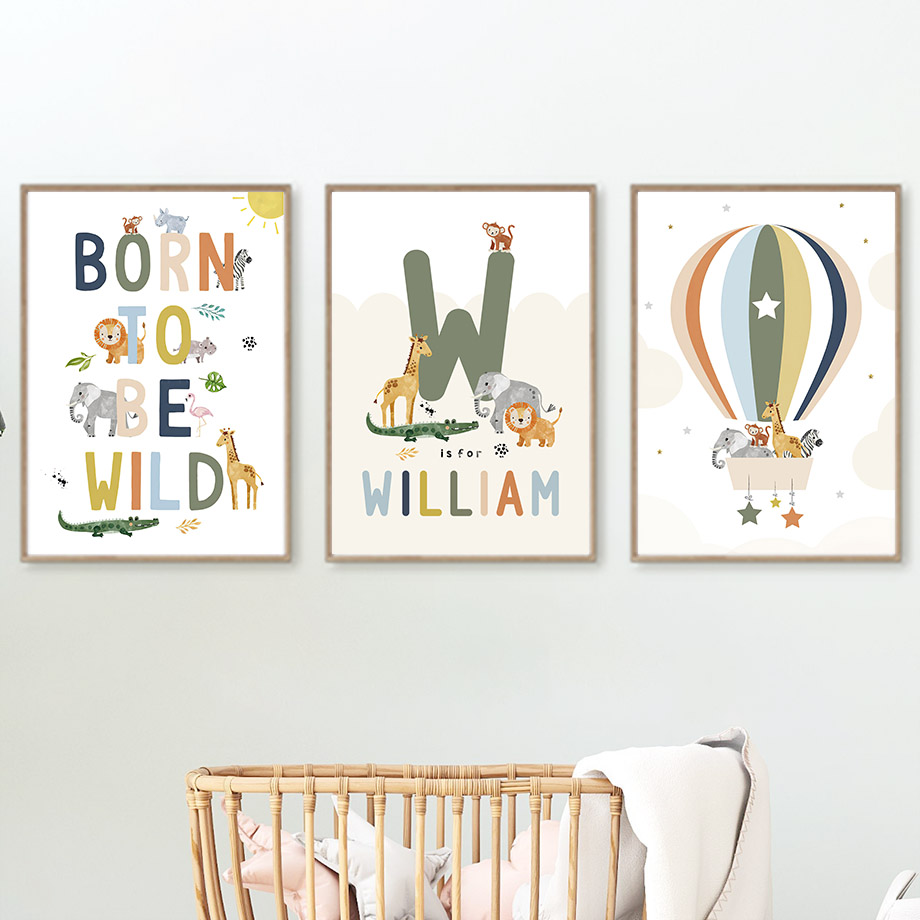 Crocodile Balloon Lion Elephan - Baby Nursery Animal Prints ulasan dan harga
